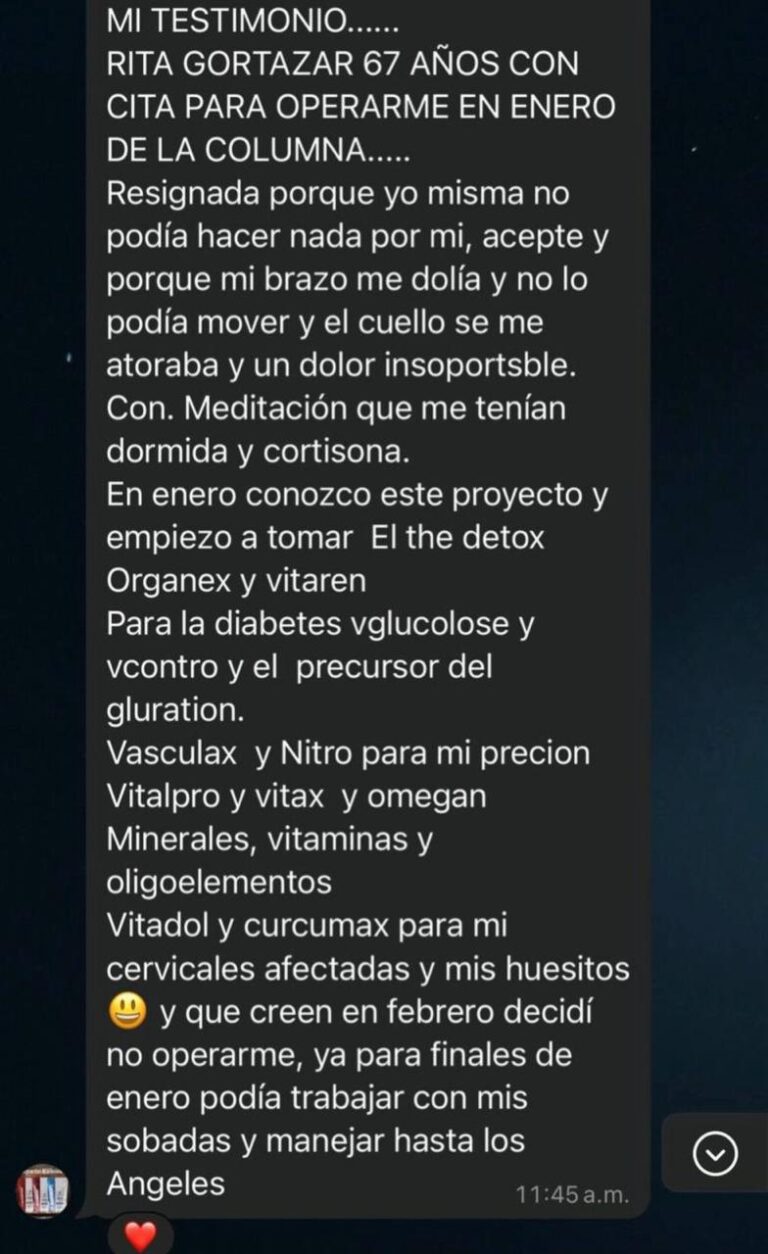 TESTIMONIO DE PRODUCTOS